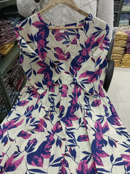 Gown floral leaf