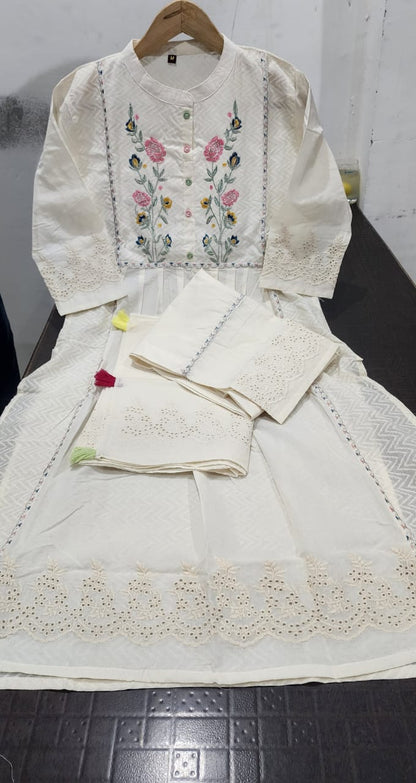 Chikankari embroidery Kurti