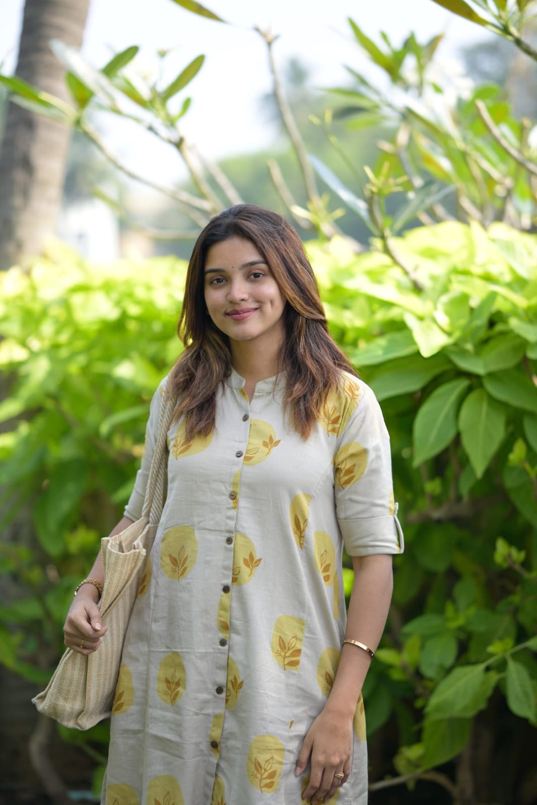 Floral yellow kurti