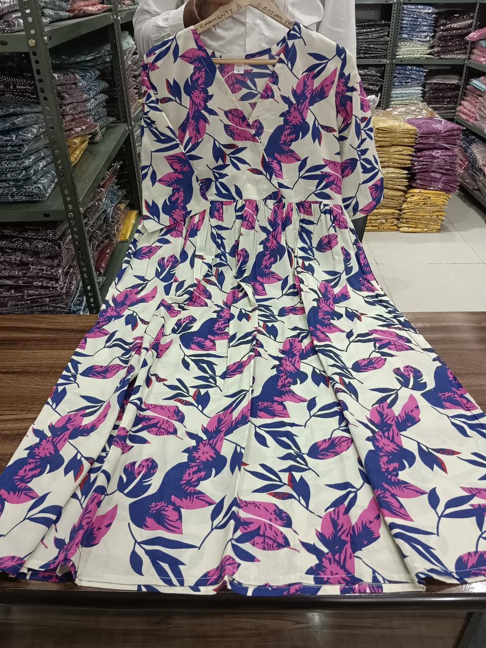 Gown floral leaf