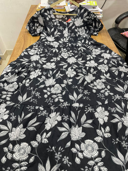 Floral print gown